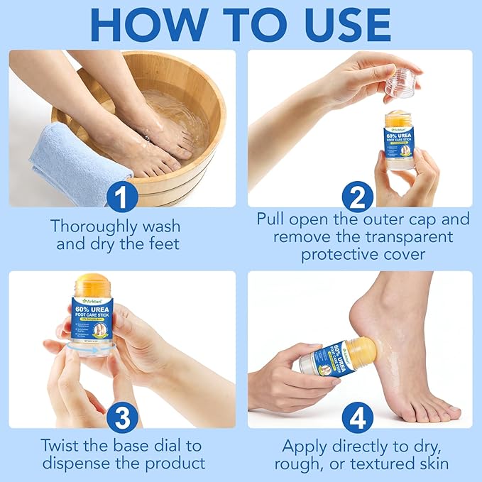 Urea Cream 60% with Salicylic Acid 2% Urea Foot Care Stick, Foot Cream for Dry Cracked Feet, Heels, Knees, Hands, Elbows, Feet Moisturizer Stick for Callus Remover & Skin Softener (40g (Pack of 1))