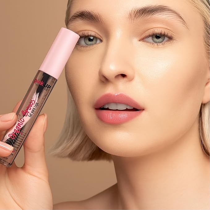 PINK UP Organic Brows| Eyebrow Gel | Brow Gel| Clear Mascara | Transparent gel to comb the eyebrows| Provides definition and volume| Maximum fixation| Model PKOE01