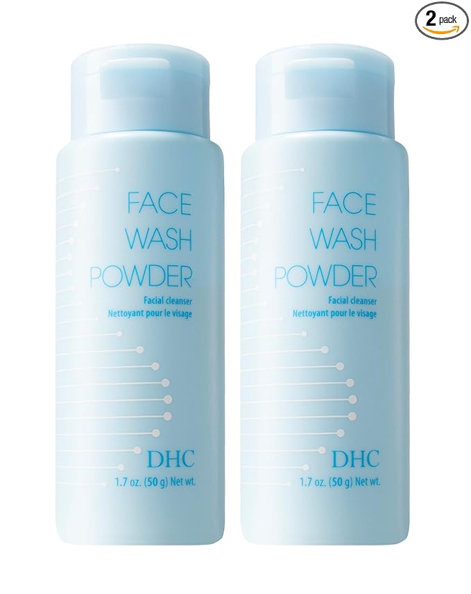 DHC Face Wash Powder 2 pack, Luxurious Foaming Lather, Lightweight Powder Formula, Gently Exfoliates, Hydrating, Fragrance and Colorant Free, Ideal for All Skin Types, 1.7 oz. Net wt.