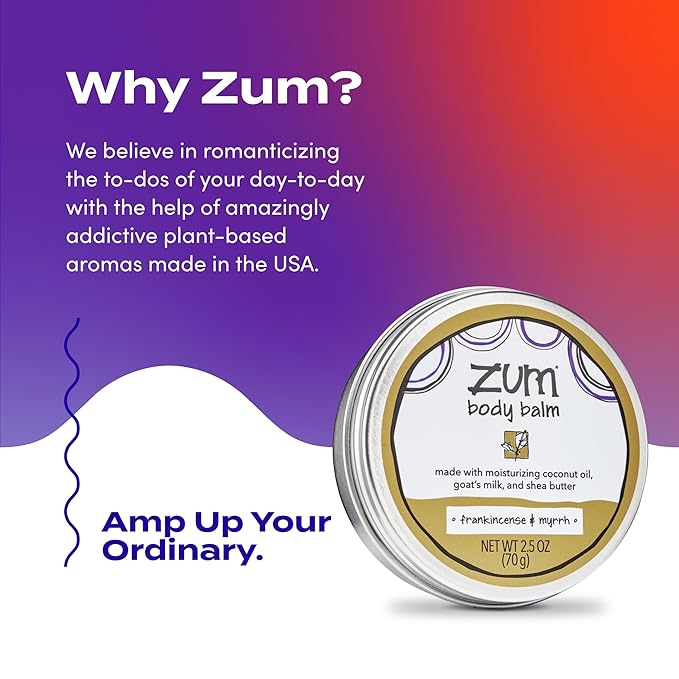 Zum Indigo Wild Body Balm - Body Moisturizer for Women & Men - Includes Goat's Milk, Shea Butter & More - Natural Skin Moisturizer - Frankincense & Myrrh - 2.5 oz