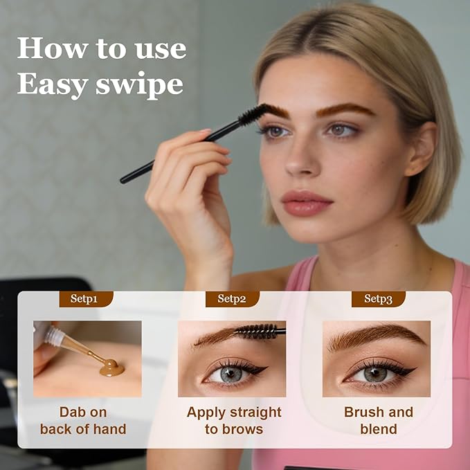 Long-lasting Waterproof Smudge-proof Liquid Eyebrow Gel/Tint, Sweatproof Eyebrow Dye Cream - Multifunctional Brow Definer for Salon Use, Eyebrow Dye for Women （BLONDE）