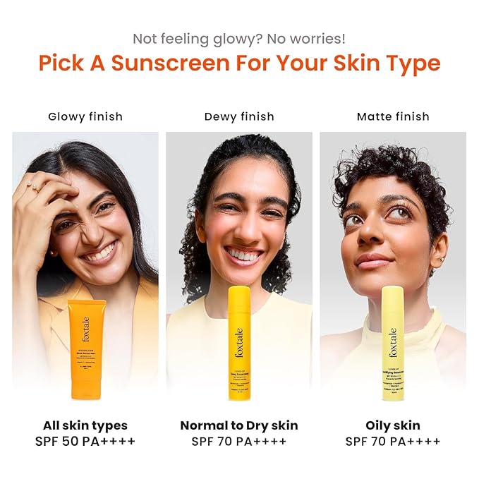 FoxTale Vitamin C & Niacinamide Glow Sunscreen Spf 50 Pa++++, Lightweight, Fast Absorbing, Uva And Uvb Filters, Prevents Tanning, No White Cast, Non-Greasy, For Men&Women, All Skin Types - 50 Ml