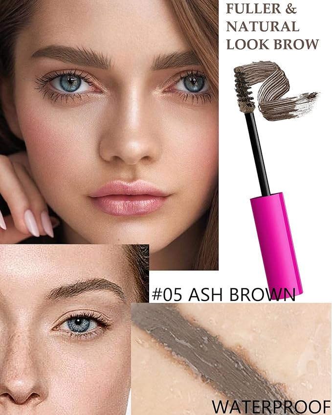 Waterproof Tinted Brow Gel Kit-Brown Thickening Eyebrow Mascara Gel & Clear Setting Brow Glue,Brow Lift Fast Shapping,Long Lasting Eye Makeup for Women,Light Medium Dark Brown With Brow Tool-Set 05