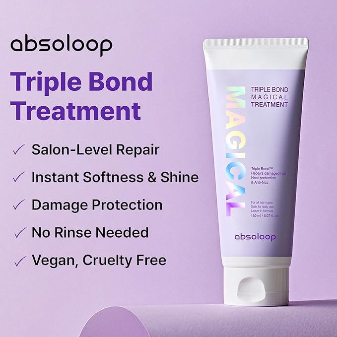 Triple Bond Magical Leave-In Treatment – No-Rinse Clinic-Level Hair Repair with Peptides, Amino Acids & Biotin, Weightless Heat Protectant, 5.07 fl.oz