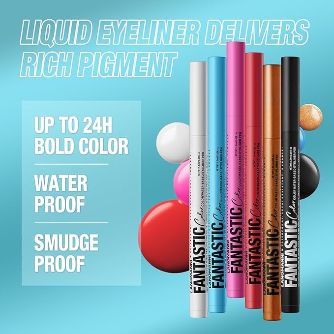 Liquid Eyeliner Pen with Ultra Fine Felt Tip - Matte Black, Waterproof, Smudge Proof & Quick Drying for Long Lasting Wear (12#)
