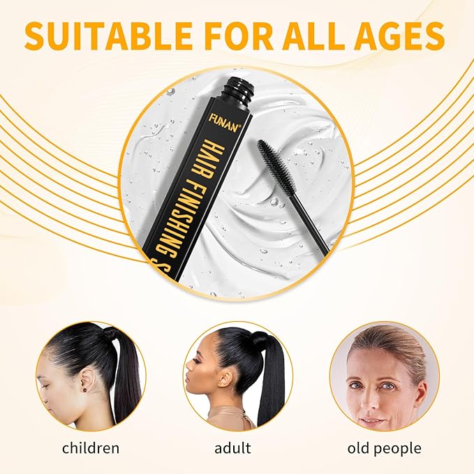 FUNAN 2pcs Hair Mascara for Flyaway Tamer, Hair Finishing Stick, Not-Greasy Hair Gel Stick and Gloss Enhancer
