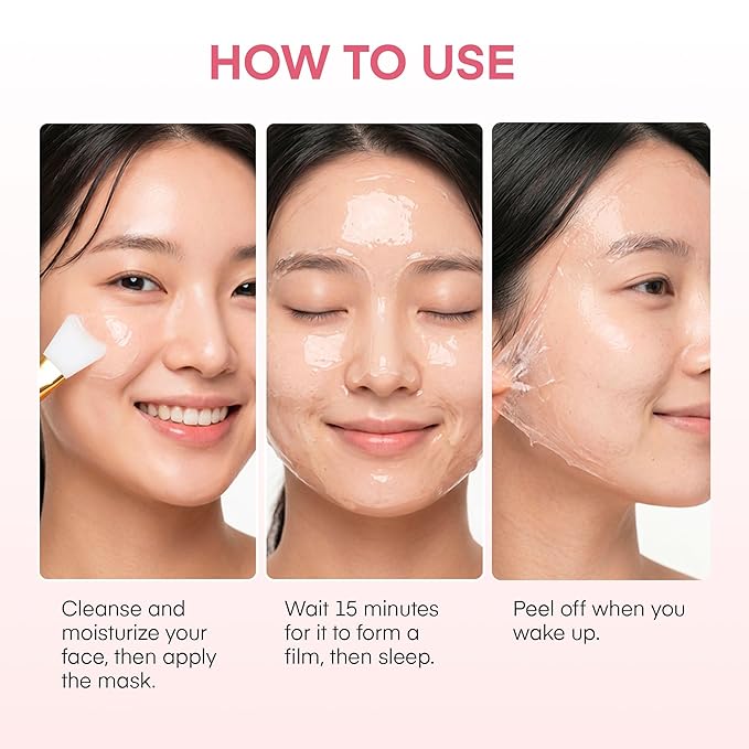 Dongyu Collagen Night Wrapping Mask: Overnight Collagen Peel Off Mask - Achieve Glass Skin with Elasticity & Hydration - Renews Skin Balance Night After Night - For All Skin Types (2.53 fl.oz)