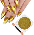 Chrome Nail Powder, Metallic Mirror Effect Chrome Powder Holographic Shimmer Glitter Dust Manicure Decoration Nail Art Pigment for DIY Gel Polish Nail Art, Resin Craft, Salon, Gifts - Gold