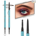 TurritopsisD Define & Fill Brow Pencil (2-Pack Black Brown) Waterproof Smudge-Proof Fine-Tip Very-Thin Pen with Built-in Spoolie Brush