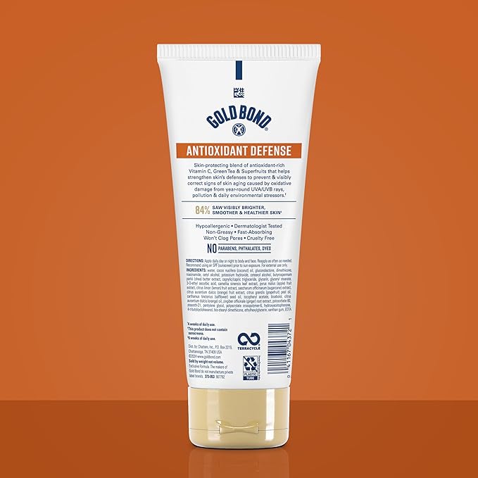 Gold Bond Age Renew Antioxidant Defense Body & Face Lotion, Brightens, Smooths & Evens Skin Tone, Nongreasy Moisturizer With Vitamin C, Superfruits & Green Tea, 8 oz.