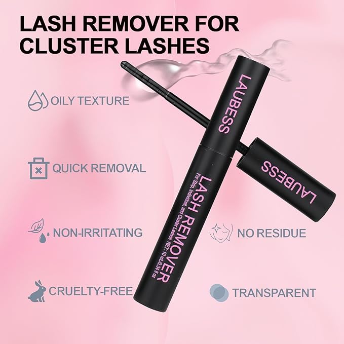 Lash Remover for Lash Extensions LAUBESS 10ml Lash Glue Remover Individual False Lash Cluster Remover DIY Lash Extension Remover Eyelash Glue Remover
