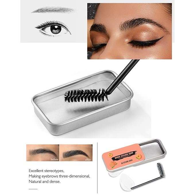 Brow Gel Eye Brow Gel Eyebrow Soap Kit Long Lasting Eyebrow Setting Styling Soap Eyebrow Makeup ClearBrow Gel (Pink, One Size)