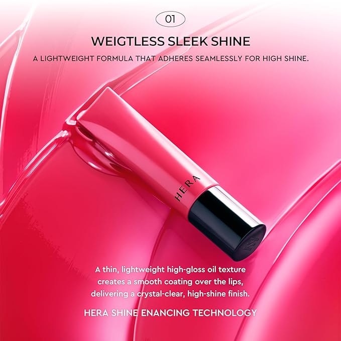 HERA Sensual Tinted Shine Lip Serum #136 COLDBERRY | Weightless Sleek Shine, Transfer-Resistant Color, 12-Hour Soft Lip Stain Oil, Double Hydration wih Hyaluronic Acid, High-Gloss Finish, 0.30 oz.