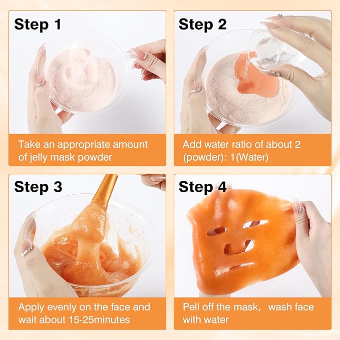 Hydro Jelly Masks for Women Home Spa,Hydrating & Moisturizing Peel-Off Rubber Gel Face Mask Skin Care,Professional Jelly Mask for All Skin Types 23 Fl Oz（ Wolfberry）