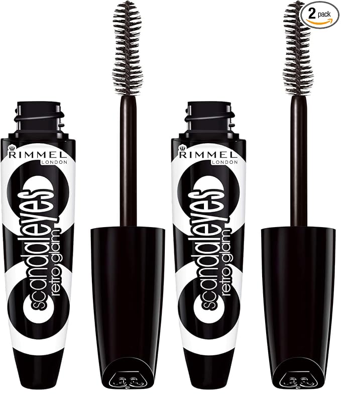 Rimmel London Scandaleyes Retro Glam Mascara,Volumizing,Plumps Lashes,No Clumps,003,Grape Carded,0.4oz,(Pack of 2)
