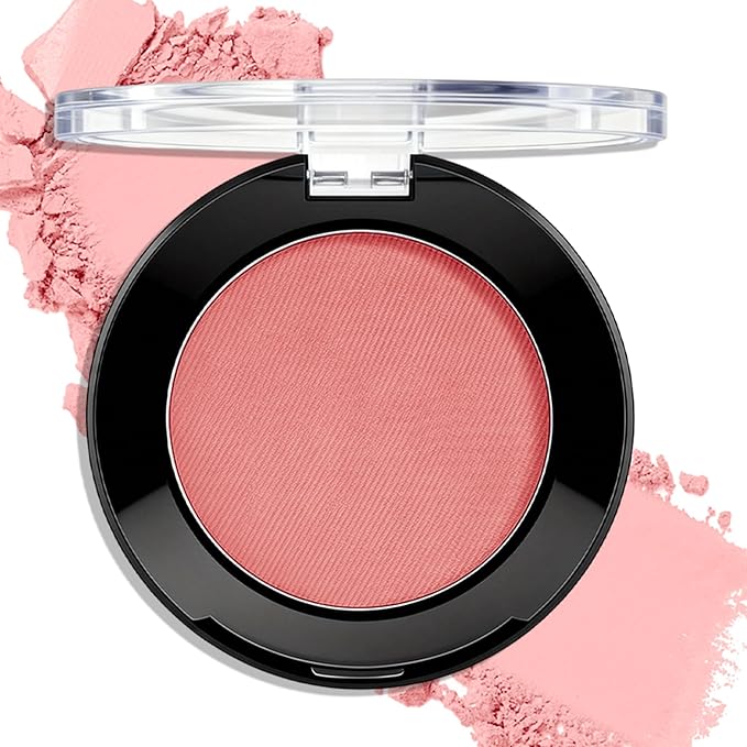 Coral Pink Matte Eyeshadow Palette, Mini Monochrome Eye Shadow for Older Women, Pigmented Neutral Eyeshadow Cream-to-Powder Compact sombras para ojos, Naturing-Looking Smooth Blendable Color