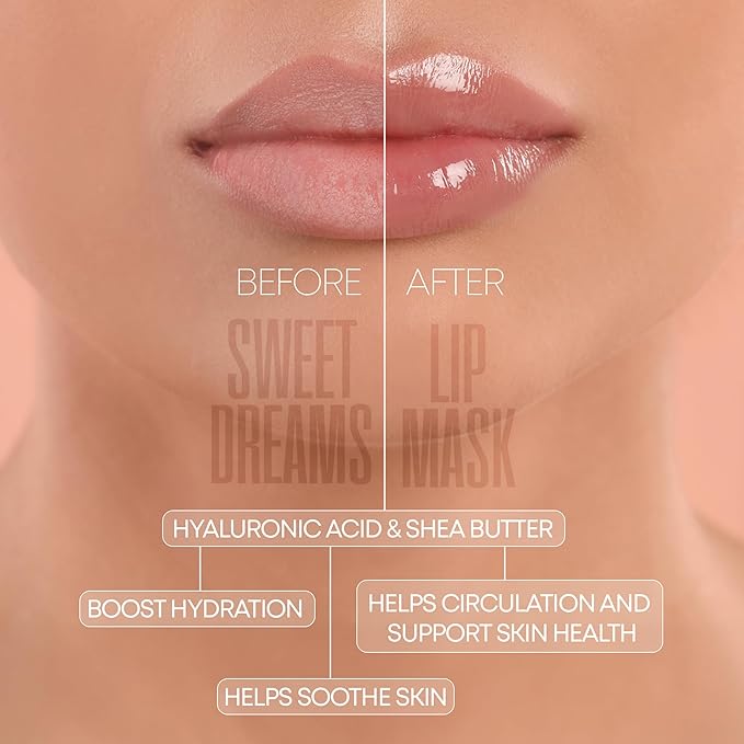 W7 Sweet Dreams Strawberry Lip Mask - Vitamin E, Aloe Vera and Grape Seed Oil - For Hydrated, Full Looking & Irresistible Lips - 0.67 Fl Oz