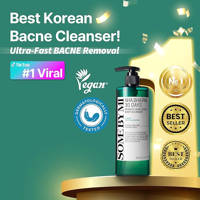 SOME BY MI AHA BHA PHA 30 Days Miracle Acne Clear Body Cleanser & Beta-Panthenol Repair Body Cream