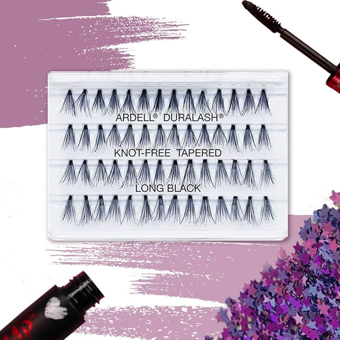 Ardell False Eyelashes Double Up Individuals, Knot-Free Long Black, 4 Pack