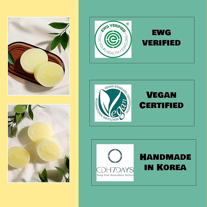 CDH7DAYS Relax Care Intensive Bubble Soap Bar 2-Pack, EWG Verified & Vegan Certified, Korean Handmade Baby & Kids Soap, Unscented Gentle Cleanser for Sensitive Skin, Plant-Based