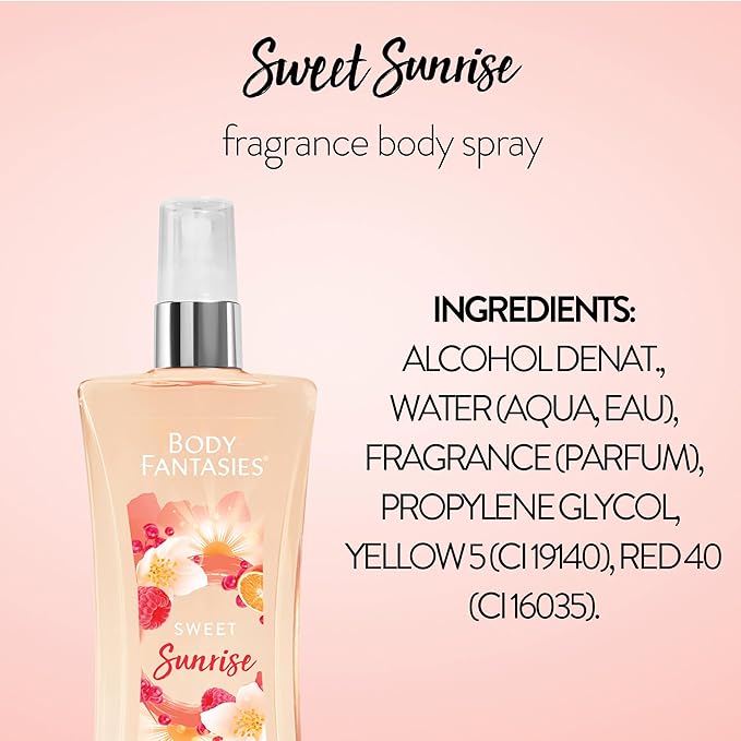 Body Fantasies Body Spray Holiday Gift Set for Her - 3 Piece Lovely Scents Sampler, Perfect for Stocking Stuffers