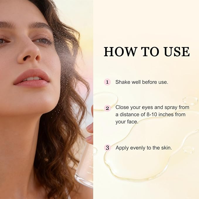 Sheer Setting Mist Sunscreen SPF 50, Makeup-Friendly Setting Mist with Hydrating Glow, Reef-Safe & Non-Greasy, Fast-Absorbing for Beach, Wedding, Travel (2pc)