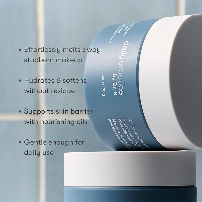 Daily Practice by Dr. B Cleansing Balm Makeup Remover - Nourishing Makeup Remover Balm with Squalane & Argan Oil - Hydrating, Gentle, Travel Size - Paraben/Phthalate/SLS-Free - 2.5 oz