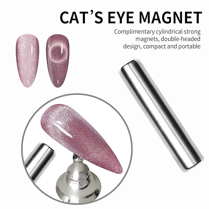 MAYCHAO 15ML Romatic Galaxy Cat Eye Gel Nail Polish 1Pc Galaxy Gel Polish with Magnet Soak off Holographic Magnetic Gel Polish for Nail Art Manicure Salon DIY at Home, 0.5 OZ