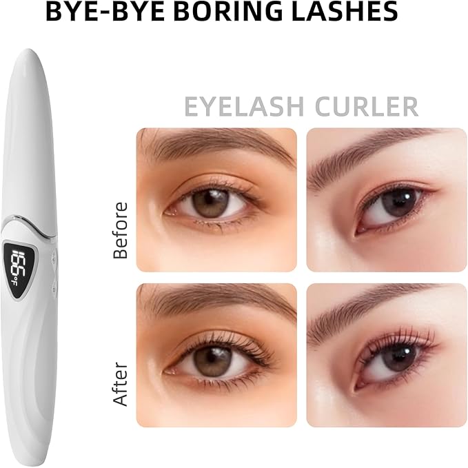 Heated Eyelash Curler, S600 Heated Lash Curler, Accurate Temperature Control Electric Eyelash Curler Heated - Intelligent Power Off, Long Lasting (Vanilla Ice/Silver, S600-148MM)