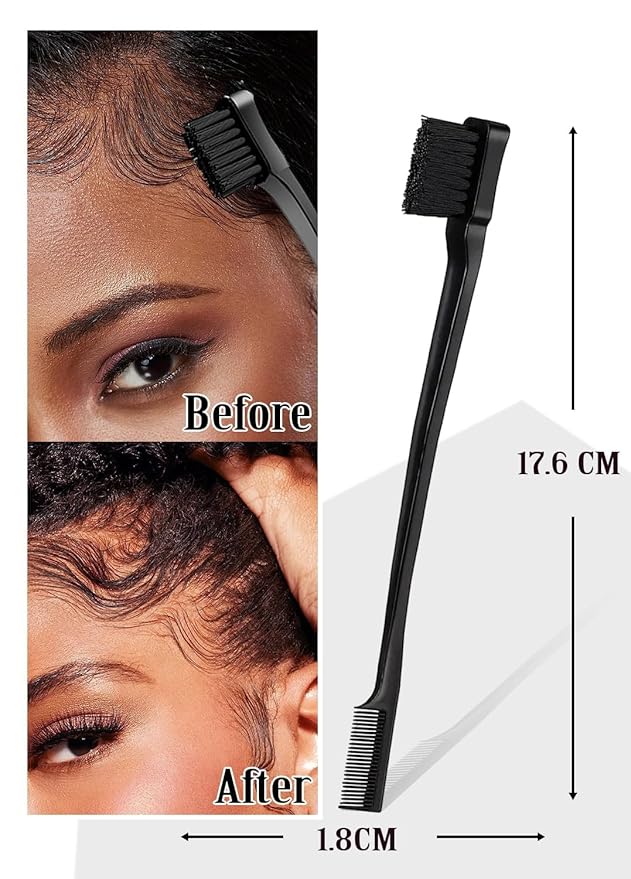 AnWoor 4Pcs Edge Brush Slick Back Hair Stick, Hair Wax Stick for Flyaways, Slick Back Hair Brush for Smoothing Baby Hair, Rat Tail Combs Parting Combs for Braiding Hair, Teasing Brush for Fluffy Hair