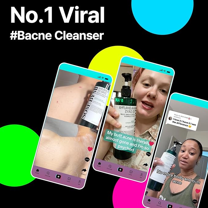 SOME BY MI AHA BHA PHA 30 Days Miracle Acne Clear Body Cleanser & Beta-Panthenol Repair Body Cream