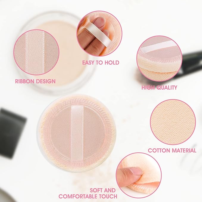 Sibba Cosmetics Makeup Sponge 12 PCS Fluffy Make Up Foundation Applicator Face Blending Setting Pads Matte Loose Powder Body Paint Wet Dry Application Brushes (white/skin color)