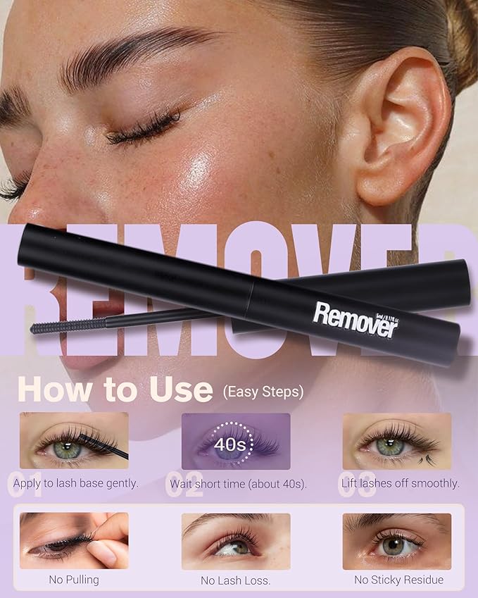 Wispy Lash Clusters Kit with Remover Natural Eyelashes Clusters Lightweight C Curl Cluster Eyelash Extensions Short Individual Lashes DIY Eyelash Extension Kit with Waterproof Lash Cluster Glue 8-16mm