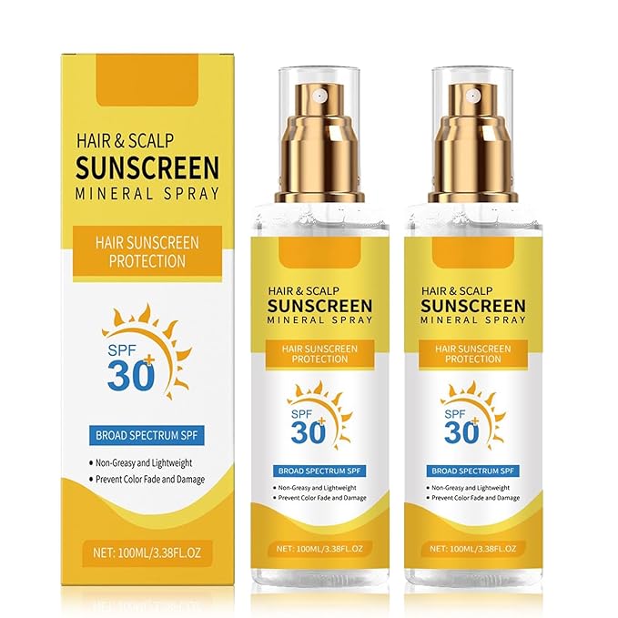 Hair & Scalp Sunscreen Spray SPF 30 | Color-Safe UV Blocker for Dyed/Highlighted Hair | Weightless Non-Greasy Protection | Beach & Pool Essentials | Coconut Enriched Scalp Shield (2)