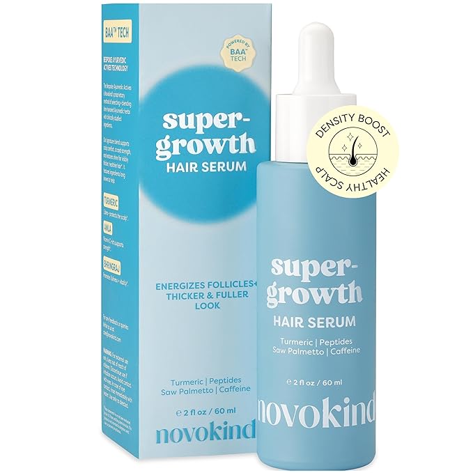 Hair Growth Serum - Water Based Scalp Treatment for Thinning Hair | Caffeine, Peptides, Rosemary & Turmeric | Promotes Thicker, Fuller Looking Hair & Healthy Scalp for Women & Men 2 fl oz