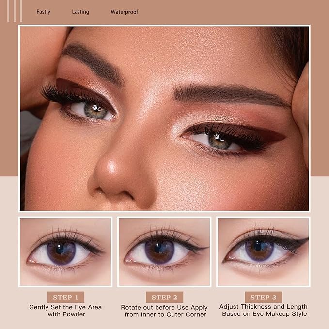New 12 Pcs Black Eyeliner Pencil Gel Eyeliner Pen with Retractable and Waterproof Eye Liner for Bold and Defined Eye Liner（6 Brown+6 Black）