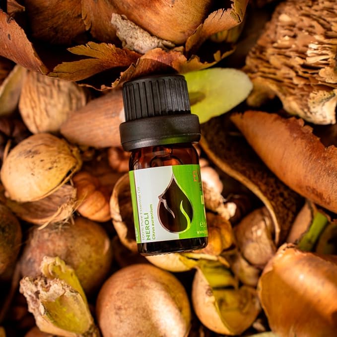 Essences Bulgaria Organic Neroli Essential Oil 0.17 Fl Oz 5ml Citrus aurantium - 100% Pure Natural Undiluted Therapeutic Grade for Aromatherapy Diffuser Humidifier Hair Growth Candle and Soap Making