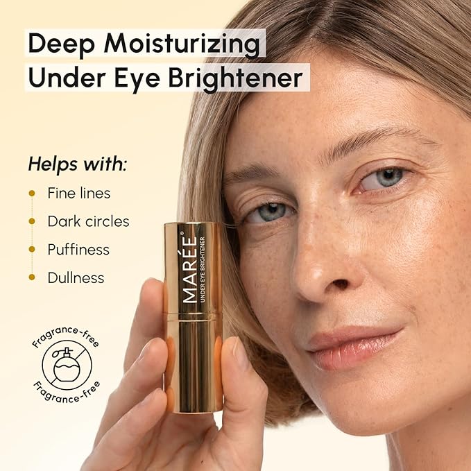 MAREE Retinol Under Eye Brightener Stick - Under Eye Balm - Dark Circles & Bags Corrector - Undereye Wrinkle Balm Stick for Mature Skin with Collagen - Undereye Brightener Cream Moisturizer for Face