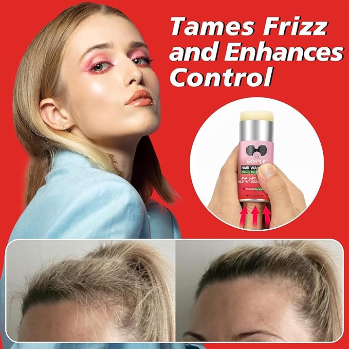 Long-Lasting Hair Pomade and Styling Wax Stick for Black Hair, Wigs, Smoothing & Slick Finish, Edge Frizz Control (2.7 + 2.7 oz)
