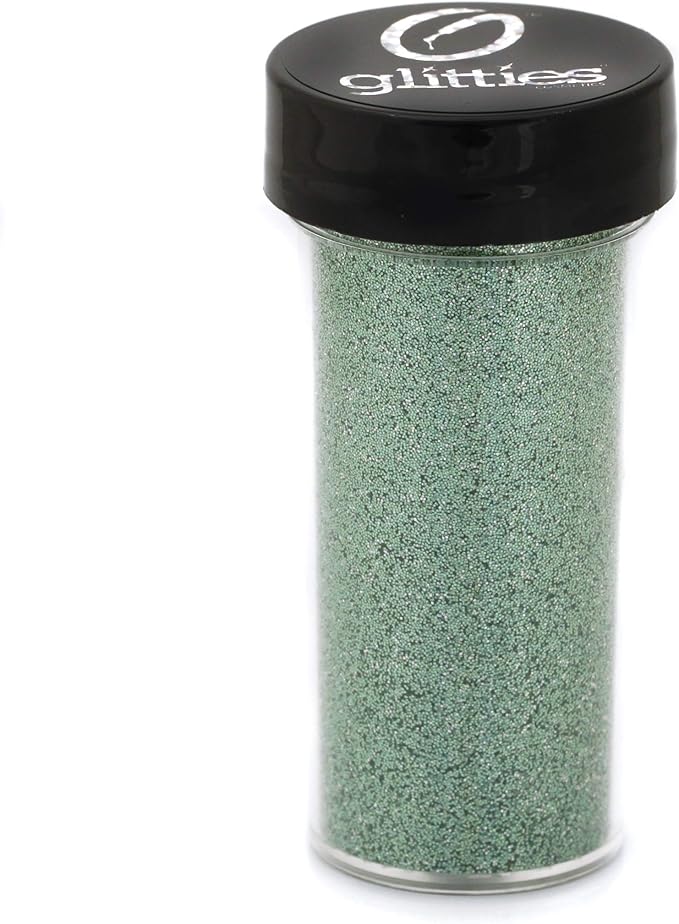 GLITTIES - Honeydew Jewel - Cosmetic Grade Fine (.008") Loose Glitter Powder Safe for Skin! Perfect for Makeup, Body Tattoos, Face, Hair, Lips, Soap, Lotion, Nail Art - (30 Gram Jar)