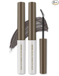 Erinde 2PCS Tinted Eyebrow Gel, Micro-Precision Adjustable Angle Brush Tinted Brow Gel, Waterproof Long-Lasting Smudgeproof Eyebrow Mascara Brow Tint for Natural Brow Makeup, 01 Cool Gray