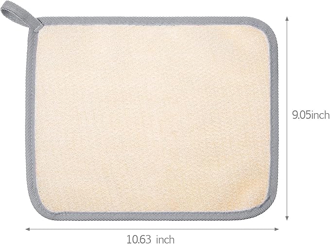 Tatuo 5 Pcs Exfoliating Face and Body Wash Cloths Towel Weave Bath Exfoliating Scrub Massage Bath Cloth for Women and Men, 10.23 x 8.66 Inch(White, Pink, Blue, Gray, Black Edge)