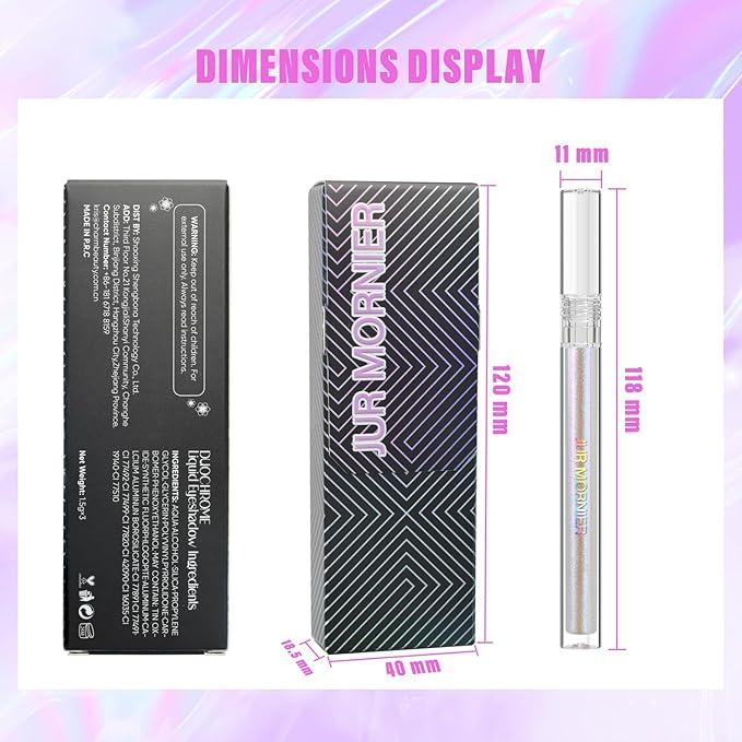 3PCS Multichrome Liquid Eyeshadow Set,Multi-Dimensional Fairy Makeup,High Pigment Waterproof Aurora Eye Shadow,Ultre Fine Tip Glitter Eyeliner (01 Aurora+02 Twilight+03 Moonbow)