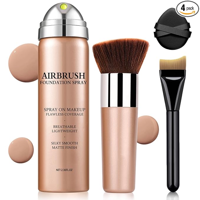 Air Brush Makeup Foundation,Magic Minerals Airbrush Foundation Makeup,Silk Flawless,Buildable Coverage,Moisturizing Formula for Smooth Radiant Skin (07 Medium)