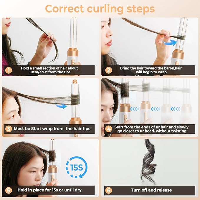 7 in ONE Hair Dryer Brush, Powerful Blow Dryer Brush with Air Curler for Hair, Brush Blow Dryer with Diffuser, Ionic Hot Air Brush Fast Dry, Volumize, Curls, Straight, Hair Styling Tools 100-120V