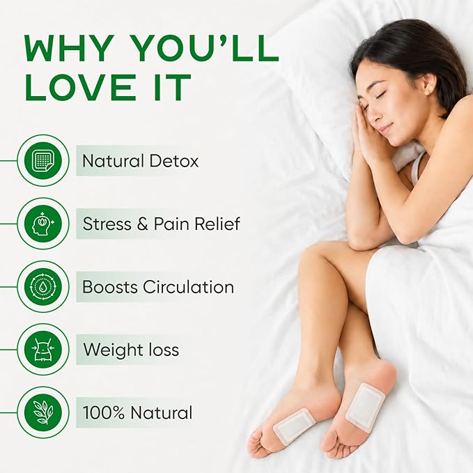 Natural Rosemary Foot Patches with Bamboo, Ginger, Vinegar, Charcoal | 20 Count (Pack of 2)