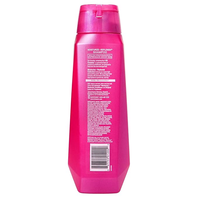 Infusium Moisturize and Replenish Shampoo - Infused with Avocado and Olive Oil - Hair Care for Dry Hair - Moisturizing Shampoo for Women - 13.5 oz (Pack of 2)