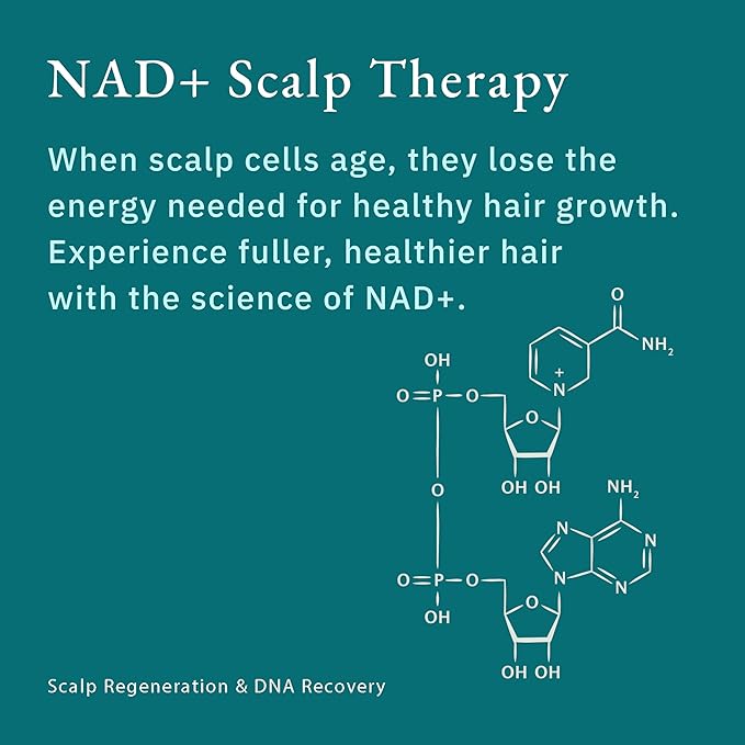 NAD+ Scalp Serum, Lightweight Nano Mist for Hair Growth & Scalp Care, LNP Delivery Technology, Caffeine, Bakuchiol, Cooling Herbal Formula for Fuller-Looking Hair and Healthy Scalp