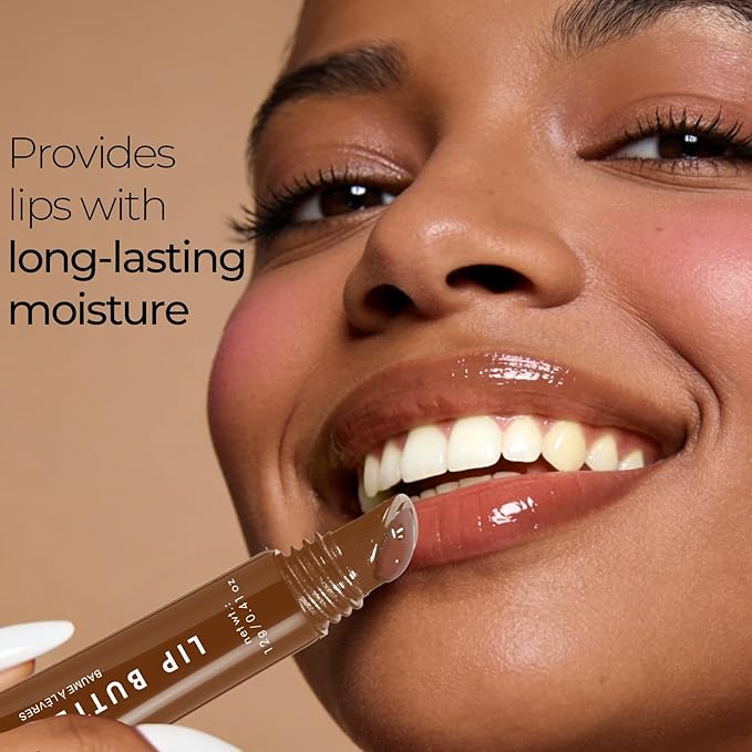 Deep Hydrating Lip Butter Balm - Hydrating Lip Treatment with Glossy Finish, Shea Butter, Vitamin E, Peptides & Hyaluronic Acid - Vegan, Non-Sticky, Lip Care - 2 Pack (Vanilla Beige-Unscented)