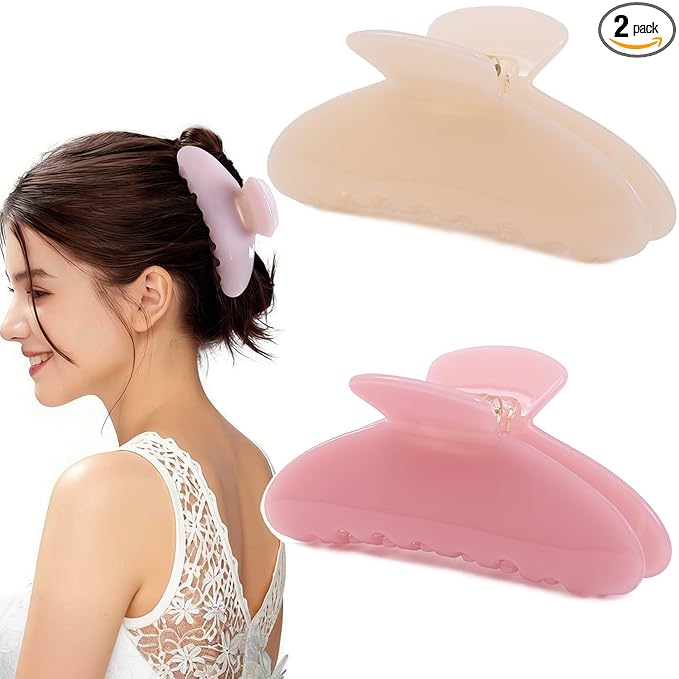 2 Pack Acetate Hair Claw Clips for Women 4 Inch Large Claw Hair Clips for Thin to Thick Hair